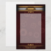 Steampunk, Messing und Marroonescritoire Briefpapier (Vorne/Hinten)