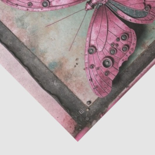 Steampunk Metal Butterfly Decoupage Seidenpapier (Ausschnitt)