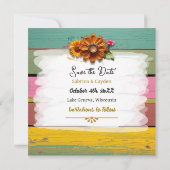Steampunk Metal Floral Personalisiert Wedding Save The Date (Rückseite)