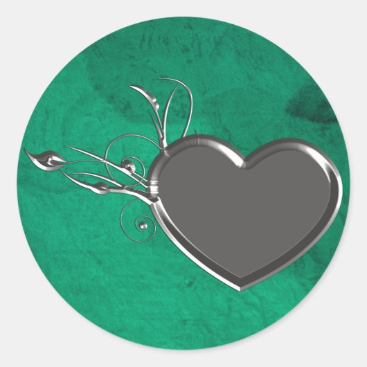 Steampunk Metal Heart Runder Aufkleber (Vorderseite)