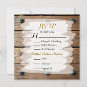 Steampunk Metal & Wood Personalisiert Wedding RSVP Save The Date (Rückseite)