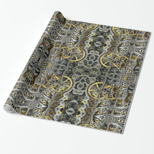 Steampunk-Metall-Zahnräder-Geschenkpapier Geschenkpapier