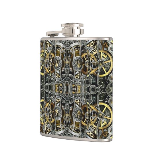 Steampunk Metallgänge Flachmann (Links)