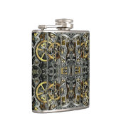 Steampunk Metallgänge Flachmann (Rechts)