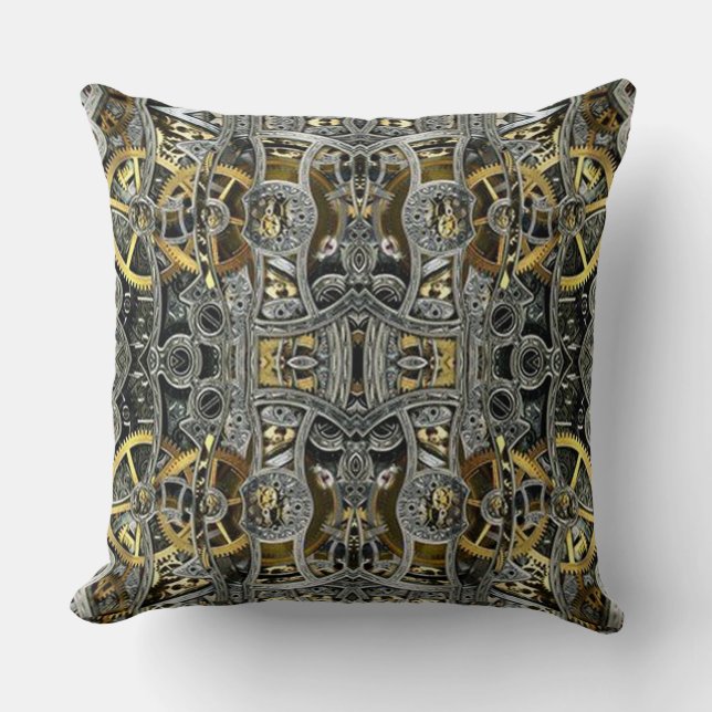 Steampunk-Metallgetriebe Kissen (Vorderseite)