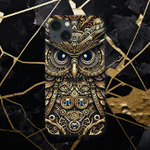 Steampunk-Metallgetriebe und Eule iPhone Hülle