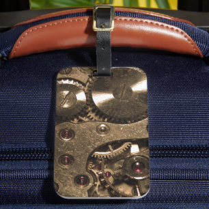 Steampunk-Metalluhr-Getriebe Gepäckanhänger