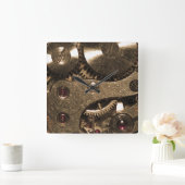 Steampunk-Metalluhr-Getriebe Quadratische Wanduhr (Zuhause)