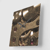 Steampunk-Metalluhr-Getriebe Quadratische Wanduhr (Winkel)