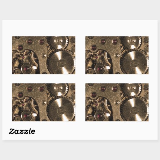 Steampunk-Metalluhr-Getriebe Rechteckiger Aufkleber (Blatt)