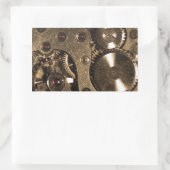 Steampunk-Metalluhr-Getriebe Rechteckiger Aufkleber (Tasche)