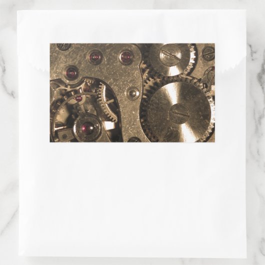 Steampunk-Metalluhr-Getriebe Rechteckiger Aufkleber (Tasche)