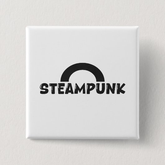 Steampunk Minimalist Design Knopf Button (Vorderseite)
