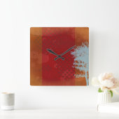 Steampunk mit Abstrakter Treppenstube Quadratische Wanduhr (Zuhause)