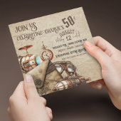 Steampunk mit Blimps Maps Goggles Celebration Einladung