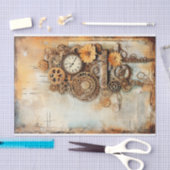 Steampunk Mixed Media in Soft Rusty Hues Seidenpapier (Handwerk)