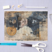 Steampunk Mixed Media mit Viktorianischem Mann Seidenpapier (Handwerk)