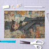 Steampunk Mixed Media mit Viktorianischem Mann Seidenpapier (Handwerk)