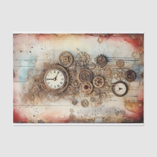 Steampunk Mixed Media Seidenpapier (Vorderseite)