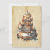 Steampunk Modern Rings Minimalistisch Einladung (Rückseite)