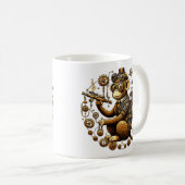Steampunk Monkey mit Ray Gun Kaffeetasse (VorderseiteRechts)
