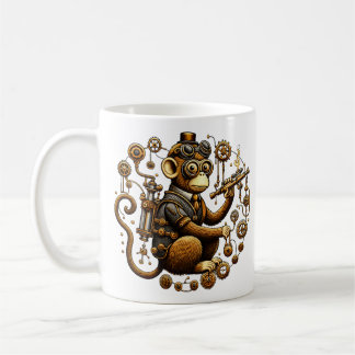 Steampunk Monkey mit Ray Gun Kaffeetasse