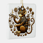 Steampunk Monkey mit Ray Gun Keramikornament (Rechts)