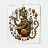 Steampunk Monkey mit Ray Gun Keramikornament (Links)