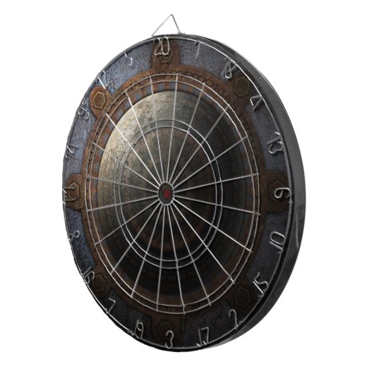 Steampunk Moon Clock Time Metal Gears Dartscheibe (Vorderseite rechts)