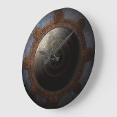 Steampunk Moon Clock Time Metal Gears Große Wanduhr (Winkel)