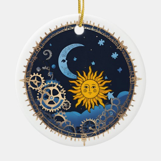 Steampunk Moon & Sun Ornament (Vorne)