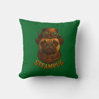 Steampunk-Mops-Kissen Vintage Retro-Hunde-Kunst