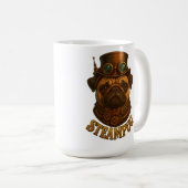 Steampunk-Mops Retro-Vintage-Design "Steampug" Kaffeetasse (VorderseiteRechts)