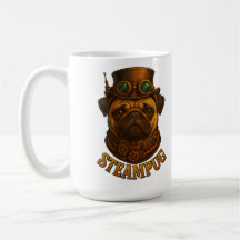 Steampunk-Mops Retro-Vintage-Design "Steampug"