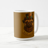 Steampunk-Mops Retro-Vintage-Design "Steampug" Kaffeetasse (VorderseiteRechts)