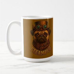 Steampunk-Mops Retro-Vintage-Design "Steampug" Kaffeetasse