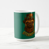 Steampunk-Mops Retro-Vintage-Design "Steampug" Kaffeetasse (VorderseiteRechts)