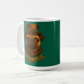Steampunk-Mops Retro-Vintage-Design "Steampug" Kaffeetasse (Vorderseite Links)