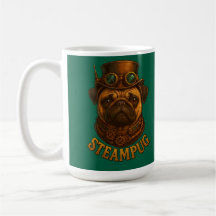 Steampunk-Mops Retro-Vintage-Design "Steampug"
