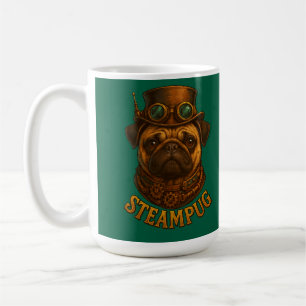 Steampunk-Mops Retro-Vintage-Design "Steampug" Kaffeetasse