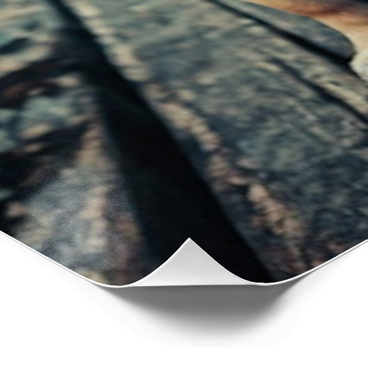 Steampunk Mops Shipmaster Portrait Poster (Ecke)