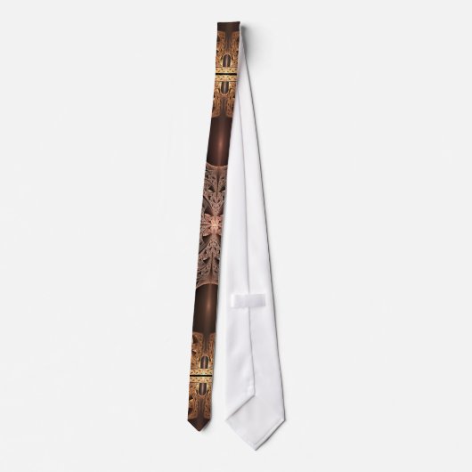 Steampunk Motor-abstrakte Fraktal-Grafik Krawatte (Rückseite)