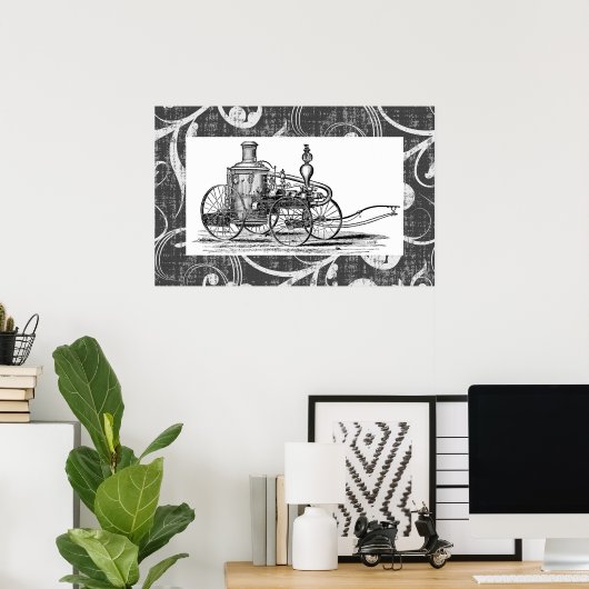 Steampunk-Motor Poster (Heimbüro)