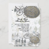 Steampunk Motor übersetzt Hochzeits-Einladung Einladung (Rückseite)