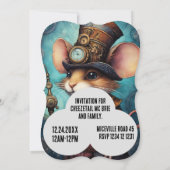 Steampunk Mouse Captain Individuelle Name Einladung (Rückseite)