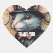 Steampunk Mouse Captain Squeakleton Herz-Aufkleber (Vorderseite)