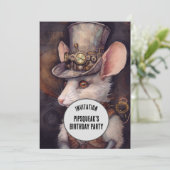 Steampunk Mouse Rat Captain Einladung (Stehend Vorderseite)