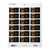 Steampunk Mozart Adressaufkleber (Vorne)