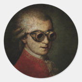 Steampunk Mozart Runder Aufkleber (Vorderseite)