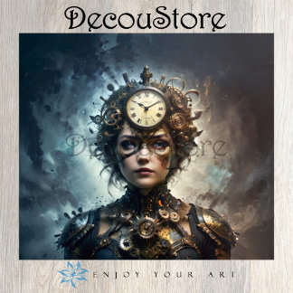 Steampunk-Muse-Decoupage Seidenpapier